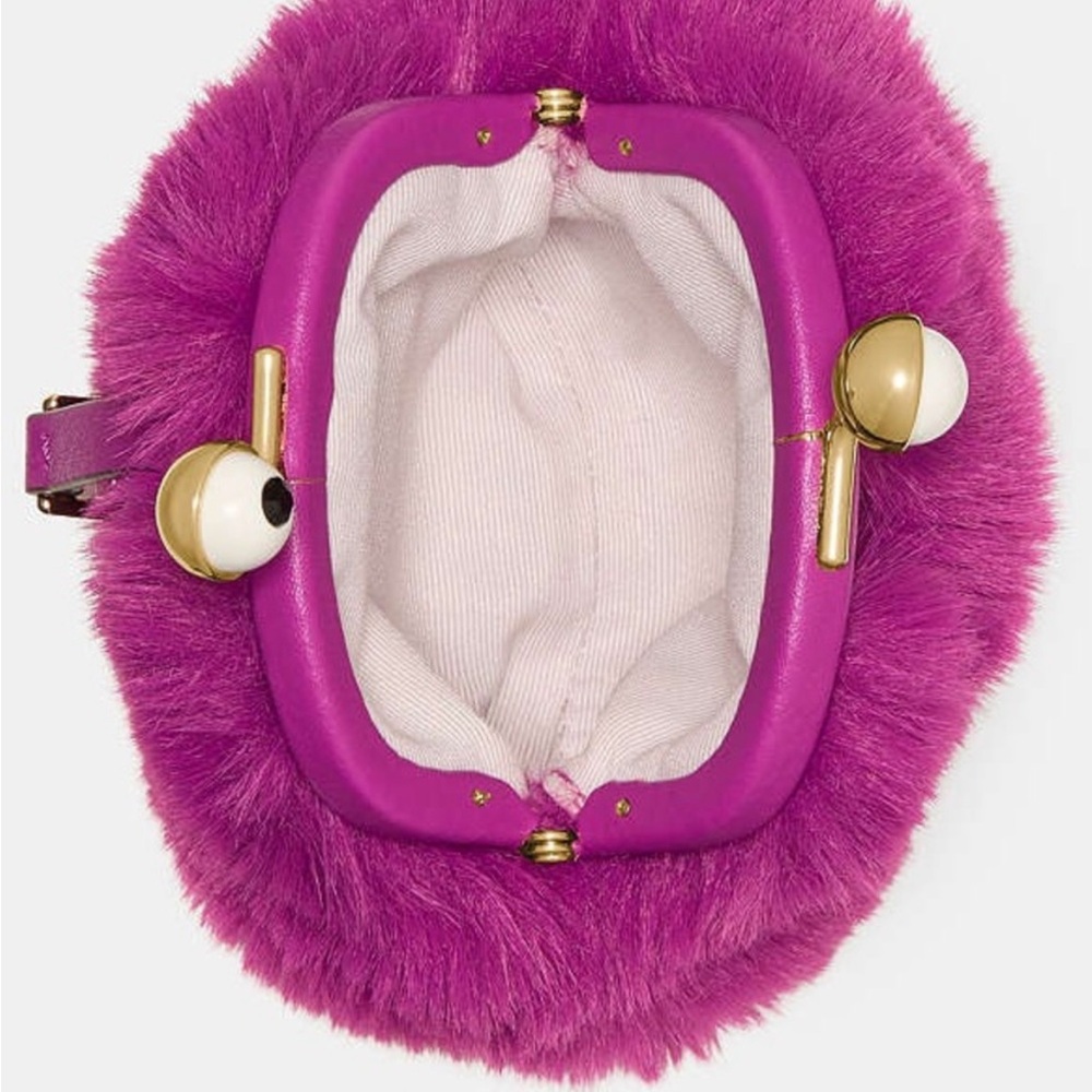 Kate Spade Fuschia Furry Monster purse charm - Picture 6 of 6